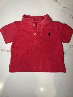 Polo by Ralph Lauren Red Toddler Short-Sleeve Polo with Navy Logo